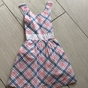 Hope and Henry Plaid Pink and Blue Kids Dress